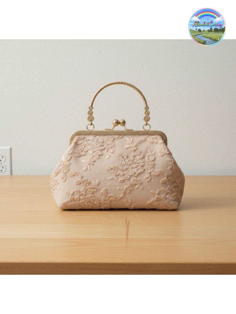 Lace Floral Clutch Evening Bag with Detachable Chain Wedding Party